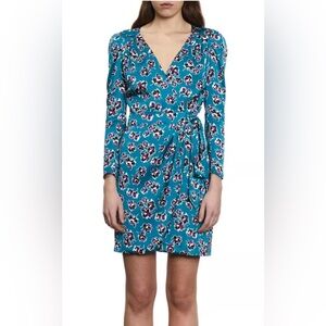 The Kooples Rock Roses Wrap Mini Dress